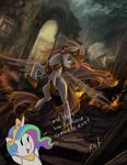  2016 chibi crown equine female friendship_is_magic gold_(metal) hi_res horn jewelry mammal my_little_pony necklace ponykillerx princess_celestia_(mlp) ruins winged_unicorn wings 