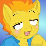  blush equine foxfoxplz friendship_is_magic hair horse mammal multicolored_hair my_little_pony open_mouth pony solo spitfire_(mlp) two_tone_hair wonderbolts_(mlp) 