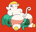  2016 animal_crossing anthro big_butt blush butt cunnilingus digital_media_(artwork) duo elephant female female/female hair hi_res looking_back mammal margie mr.under nintendo nude opal open_mouth oral pussy_juice sex simple_background slightly_chubby thick_thighs trunk vaginal video_games wide_hips 