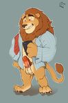  bottomless clothed clothing disney feline leodore_lionheart lion male mammal penis seckendorff solo zootopia 