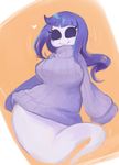  &lt;3 2016 breasts clothed clothing cute female ghost hair loliswitch looking_at_viewer not_furry purple_hair simple_background smile solo spirit sweater 