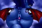  2016 abstract_background anus butt equine female friendship_is_magic hi_res horn horse mammal my_little_pony nana_gel nude pony princess_luna_(mlp) pussy signature solo succubus unicorn winged_unicorn wings 