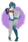  anthro babbuful canine clothed clothing crossdressing dessert digital_media_(artwork) food full-length_portrait hi_res ice_cream looking_at_viewer male mammal portrait simple_background solo suspenders 