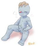  alternate_version_available anthro balls barefoot blush erection front_view gills khiuli looking_at_penis machop male navel nintendo nude one_eye_closed panting penis pok&eacute;mon scalie signature sitting solo uncut video_games 