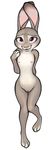  2016 3_fingers anthro barefoot blush breasts chested disney edit female fingers flat_chested fur hi_res judy_hopps lagomorph long_ears looking_at_viewer maegsker mammal nipples nude paws pose purple_eyes pussy rabbit shy smile solo zootopia 