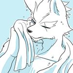  canine clothed clothing male mammal nintendo solo star_fox topless toraji towel video_games wet wolf wolf_o&#039;donnell 