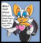  2013 5_fingers anthro bat bat_wings breasts cleavage clothed clothing english_text female fiztheancient mammal membranous_wings open_mouth rouge_the_bat solo sonic_(series) speech_bubble text wings 