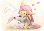  &lt;3 2016 angel_(mlp) animal_humanoid blush clothing cute duo equine equine_humanoid eyes_closed female feral fluttershy_(mlp) friendship_is_magic hair howxu hug humanoid lagomorph long_hair male mammal my_little_pony open_mouth pink_hair rabbit sweat sweatdrop tsundere wings 