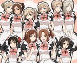  ahoge alternate_costume america_(hetalia) annoyed apron arm_up axis_powers_hetalia bangs black_dress black_eyes black_hair blonde_hair blue_eyes blush bow bowtie breasts brown_eyes brown_hair bun_cover china_(hetalia) double_bun dress erito france_(hetalia) frown genderswap genderswap_(mtf) germany_(hetalia) green_eyes hair_bun hair_ornament hairpin happy head_tilt heart huge_breasts japan_(hetalia) large_breasts long_hair maid maid_headdress multiple_girls northern_italy_(hetalia) one_eye_closed open_mouth parted_bangs ponytail puffy_sleeves russia_(hetalia) short_dress short_hair short_sleeves siblings sisters smile southern_italy_(hetalia) spain_(hetalia) swept_bangs teeth thighhighs twintails uniform united_kingdom_(hetalia) v v_arms wavy_hair white_legwear 