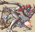  bent_over explosion helmet kamen_rider kamen_rider_drake kamen_rider_gatack kamen_rider_kabuto kamen_rider_kabuto_(series) kamen_rider_sasword kamen_rider_thebee karee male_focus mask multiple_boys outstretched_arm pose 