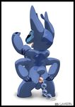  absurd_res alien anal anal_beads backsack balls black_border border cel_shading disney exileanarkie experiment_(species) hi_res lilo_and_stitch male pose sex_toy signature simple_background solo stitch white_background 