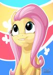  2016 biting_lip blue_eyes equine female fluttershy_(mlp) friendship_is_magic hair hi_res long_hair mammal my_little_pony mysticalpha pegasus pink_hair portrait smile solo wings 