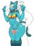  anthro bikini breasts cat clothed clothing duo feline female hi_res male male/female mammal nicole_watterson nude partially_clothed penis pussy sex solo_focus sweat swimsuit teribl20xx the_amazing_world_of_gumball thigh_sex tuft wide_hips 