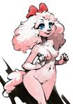  bittenhard blue_eyes breasts canine dog fay_spaniel female fluffy looking_at_viewer mammal nintendo nude pussy simple_background solo star_fox video_games wide_hips 