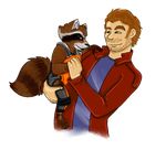  alpha_channel ambiguous_gender brown_fur brown_hair clothed clothing dontbeazombie duo fur hair human low_res male mammal multicolored_fur multicolored_tail raccoon simple_background transparent_background white_fur 