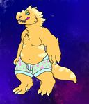  boxer_briefs bulge buttercream choweh clothing dinosaur firestar9 overweight slightly_chubby solo theropod tyrannosaurus_rex underwear 