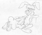  after_sex alice_in_wonderland animal_genitalia anthro backsack balls barefoot buckteeth disney duo erection eyewear fellatio glasses greyscale grin hi_res lagomorph looking_at_viewer lying male male/male mammal march_hare mizzyam monochrome nude on_front oral pencil_(artwork) penis rabbit reclining sex sheath sitting small_penis spread_legs spreading tapering_penis teeth traditional_media_(artwork) whiskers white_rabbit 