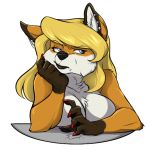  blonde_hair canid canine female fox grump hair invalid_color invalid_tag kiarra mammal piercing solo touchofsnow 