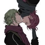  brothers closed_eyes fire_emblem fire_emblem_if gloves green_hair imminent_kiss incest male_focus multiple_boys open_mouth red_hair saizou_(fire_emblem_if) scar scarf siblings simple_background suzukaze_(fire_emblem_if) u_(lastcrime) white_background yaoi 