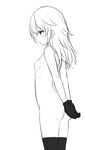  gloves greyscale long_hair monochrome nude original simple_background solo thighhighs white_background zaxwu 