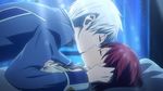  1boy 1girl akagami_no_shirayukihime couple grey_hair kiss red_hair shirayuki_(akagami_no_shirayukihime) sleeping zen_wistalia 