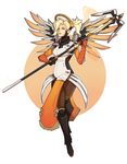  1girl blizzard_(company) blonde_hair blue_eyes character_request mercy_(overwatch) overwatch ponytail solo 