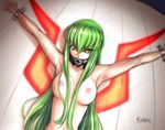  :o armpits arms_up artist_name bdsm bondage bound breasts c.c. code_geass collarbone emblem gag gagged green_hair hair_between_breasts hair_between_eyes kidetic large_breasts long_hair looking_at_viewer navel nipples nude open_mouth outstretched_arms restrained ring_gag sidelocks solo stationary_restraints stomach tongue tsurime very_long_hair yellow_eyes 
