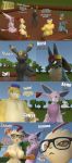  anthro breasts butt comic dialogue eeveelution espeon female leafeon lucario male moorsheadfalling nintendo nipples pok&eacute;mon pok&eacute;mon_(species) sandshrew text umbreon video_games 