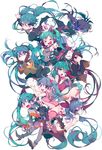  &gt;_&lt; :d :o :t apple aqua_eyes aqua_hair aqua_neckwear arched_back arm_up bandaid black_footwear black_hair black_legwear black_rock_shooter black_rock_shooter_(character) blood bloomers blue_eyes blue_hair blush boots burning_eye camisole carrying_over_shoulder chain clenched_hand closed_eyes closed_mouth cross_hair_ornament crossover detached_sleeves dress facial_mark fingerless_gloves floating_hair food fox_mask frills fruit gloves glowing glowing_eye hair_down hair_ornament hair_ribbon hands_on_own_cheeks hands_on_own_face hat hatsune_miku headphones headset high_heels highres holding holding_food holding_fruit hood hood_down hooded_jacket inhye injury jacket japanese_clothes kimono knees_together_feet_apart koiiro_byoutou_(vocaloid) layered_skirt long_hair long_sleeves looking_at_viewer mask matryoshka_(vocaloid) miniskirt multicolored multicolored_eyes multiple_girls multiple_persona musunde_hiraite_rasetsu_to_mukuro_(vocaloid) necktie no_shoes nurse nurse_cap obi odds_&amp;_ends_(vocaloid) open_mouth oriental_umbrella outstretched_arm outstretched_arms oversized_object pill pink_footwear pink_legwear polka_dot pout puffy_short_sleeves puffy_sleeves reaching red_eyes ribbon rolling_girl_(vocaloid) romeo_to_cinderella_(vocaloid) sash scar school_uniform short_dress short_sleeves simple_background skirt skirt_lift sleeveless sleeves_past_wrists sleeves_rolled_up smile songover spread_arms syringe thigh_boots thighhighs track_jacket twintails umbrella underwear vocaloid white_background world_is_mine_(vocaloid) wrist_cuffs yukata 