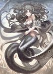  mermaid monster_girl no_bra open_shirt tagme yukata 