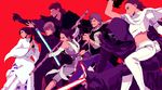  3girls 4girls anakin_skywalker brother_and_sister brown_hair energy_sword family father_and_son grandfather_and_grandson grandmother_and_grandson han_solo helmet holding holding_weapon husband_and_wife kylo_ren lightsaber luke_skywalker midriff mother_and_son multiple_boys multiple_girls padme_amidala princess_leia_organa_solo rey_(star_wars) science_fiction siblings star_wars star_wars:_the_clone_wars star_wars:_the_force_awakens sword weapon 