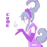  cat_ear_headphones headphones long_hair monochrome profile simple_background sketch solo tail white_background zaxwu 