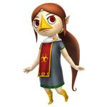  1girl 3d beak brown_hair full_body looking_at_viewer medli nintendo official_art pointy_ears ponytail solo the_legend_of_zelda the_legend_of_zelda:_the_wind_waker zelda_musou 