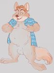  anthro balls bottomless canine celestial clothed clothing disney fox front_view gideon_grey male mammal moobs navel nipple_play nipples open_mouth open_shirt overweight sharp_teeth solo standing teeth zootopia 