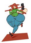  breasts brown_fur brown_hair clothing curly_q female fur furret green_eyes hair hammer high_heels keijimatsu nintendo pok&eacute;mon pok&eacute;morph sledgehammer solo sweater tan_fur thick_thighs tools video_games wide_hips 