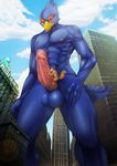 avian bird canine erection falco_lombardi fox fox_mccloud licking looming low-angle_view macro male male/male mammal nintendo penis ratatula size_difference star_fox tongue tongue_out video_games 
