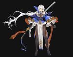  black kishiyo long_hair orange_eyes pixiv_fantasia sword weapon white_hair 