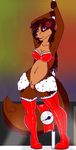  anthro christmas clothing coco_sparkles dancing female flower hi_res holidays looking_at_viewer plant pole pole_dancing pussy rose singingbirdstudio 