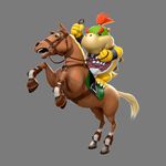  alpha_channel bowser_jr. equine horse mammal mario_bros nintendo official_art saddle simple_background video_games 