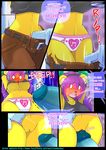  belt big_breasts blue_penis blush breasts clothing comic forced hi_res mina_mongoose panties penetration penis pussy rape roadiesky shorts sonic_(series) sonic_the_werehog under_boob underwear vaginal vaginal_penetration 