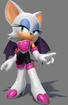  3d_(artwork) anthro bat cgi clothed clothing digital_media_(artwork) fur grey_background mammal official_art rouge_the_bat simple_background solo sonic_(series) standing teal_eyes white_fur wings 