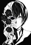  1girl dead death flower kino kino_no_tabi monochrome rose short_hair solo thorns è¾ÿé‚ª 