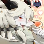  artist_request chocolate dog furry grey_hair long_hair open_mouth red_eyes tongue 