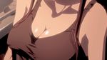  1girl animated animated_gif bare_shoulders breasts busujima_saeko cleavage erect_nipples highschool_of_the_dead large_breasts 