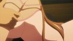  1boy 1girl animated animated_gif ass breasts cleavage highschool_of_the_dead komuro_takashi miyamoto_rei orange_hair panties white_panties 