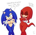  breasts crossgender echidna english_text female hedgehog knuckles_the_echidna mammal monotreme pussy sonic_(series) sonic_the_hedgehog text the_other_half 