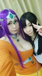  2girls asian breasts chouzuki_maryou chunsoft cosplay dragon_quest dragon_quest_iv enix large_breasts minea minea_(cosplay) multiple_girls photo plump purple_hair 