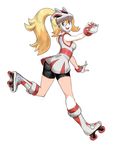  1girl bike_shorts blonde_hair blue_eyes genzoman gym_leader helmet koruni_(pokemon) poke_ball pokemon pokemon_(game) pokemon_xy ponytail rollerskates solo 