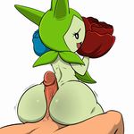  big_butt butt female lonbluewolf nintendo pok&eacute;mon roselia simple_background solo_focus video_games white_background 