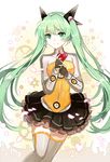  apring bad_id bad_pixiv_id banned_artist fingerless_gloves gloves green_eyes green_hair hatsune_miku heart long_hair looking_at_viewer nail_polish necktie odds_&amp;_ends_(vocaloid) smile solo thighhighs twintails very_long_hair vocaloid 